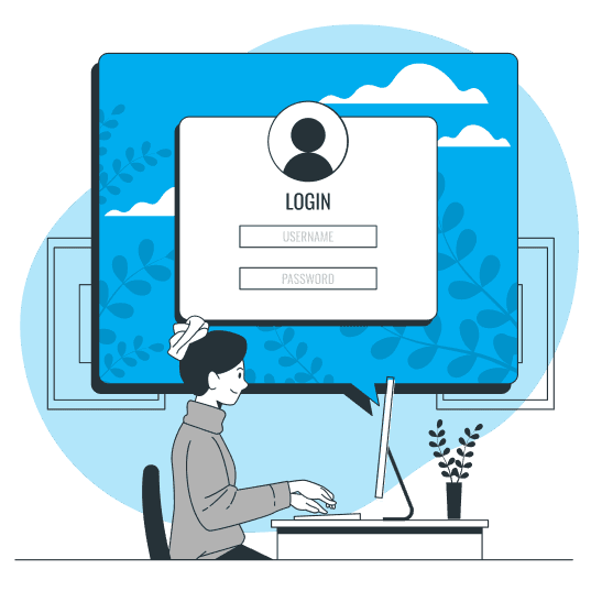 Login illustration showing secure authentication